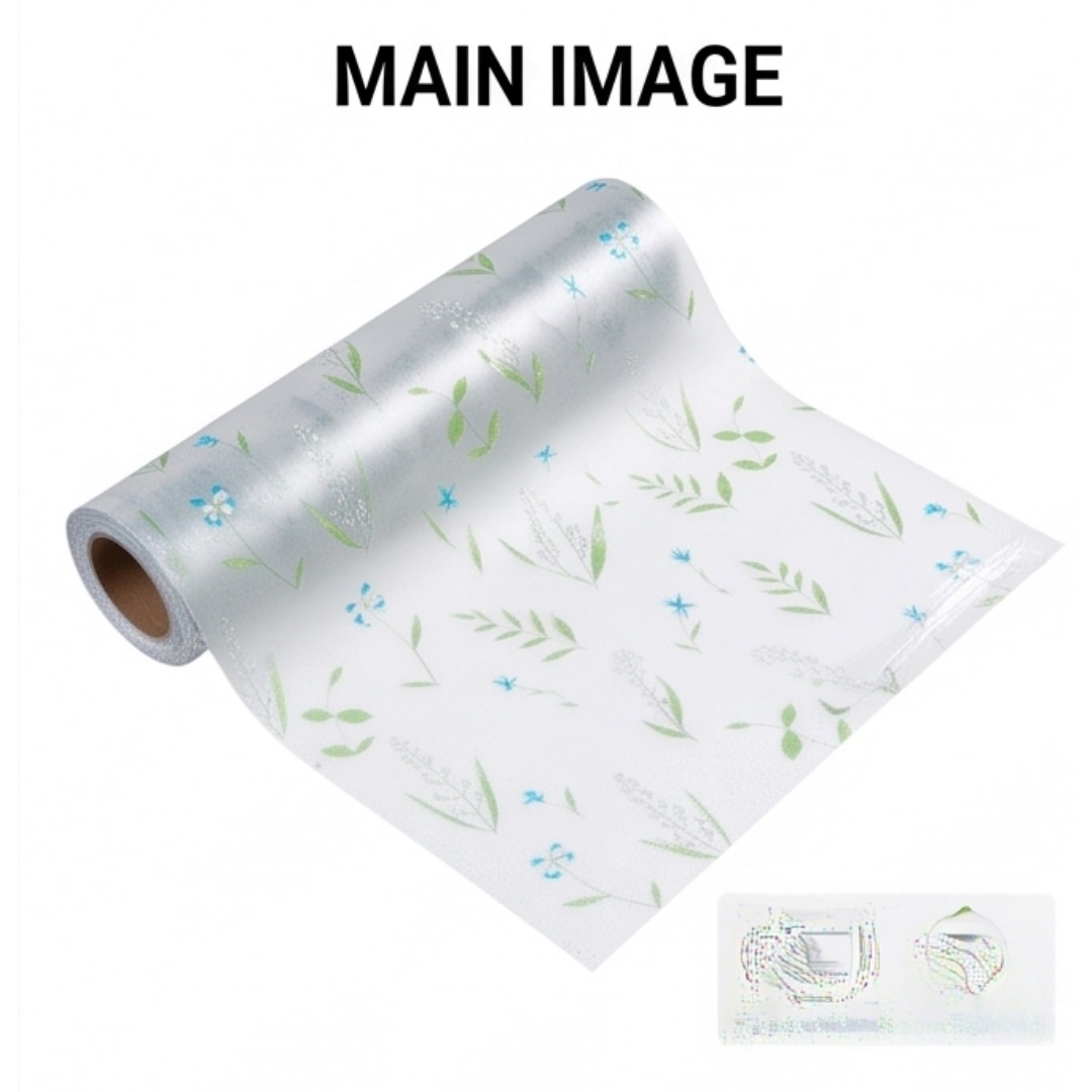 Self‑Adhesive Blue Wildflower  - Window Insulation Film ulasan dan harga