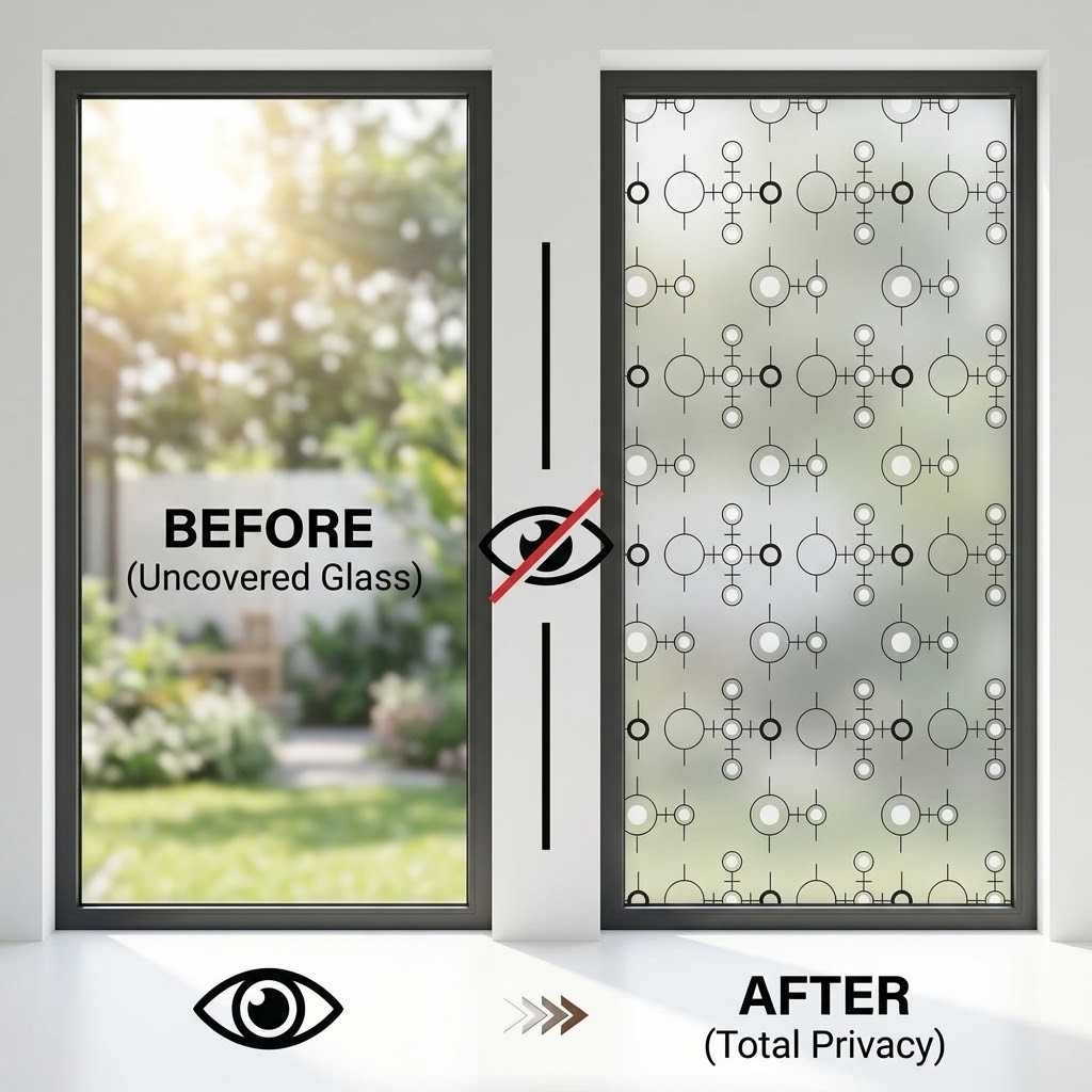 Self‑Adhesive Modern Geometric - Window Insulation Film ulasan dan harga