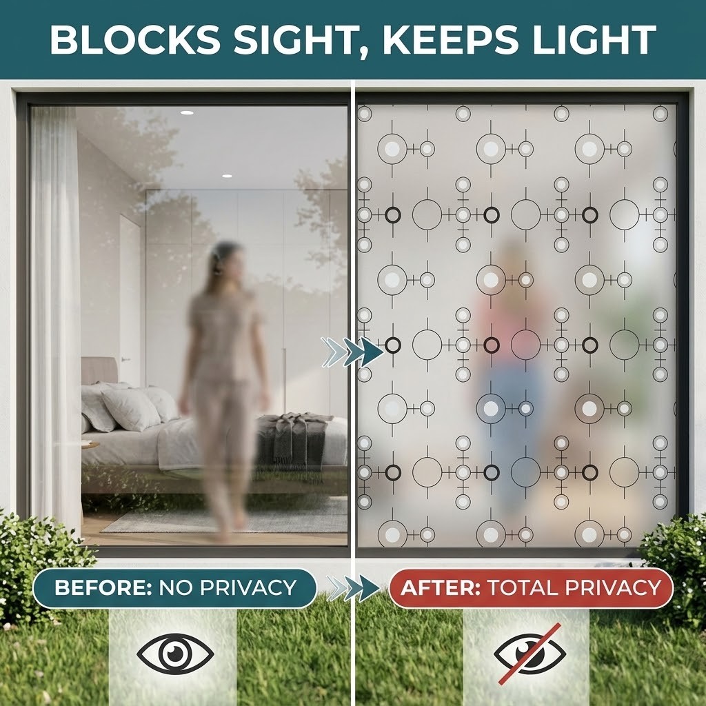 Self‑Adhesive Modern Geometric - Window Insulation Film ulasan dan harga