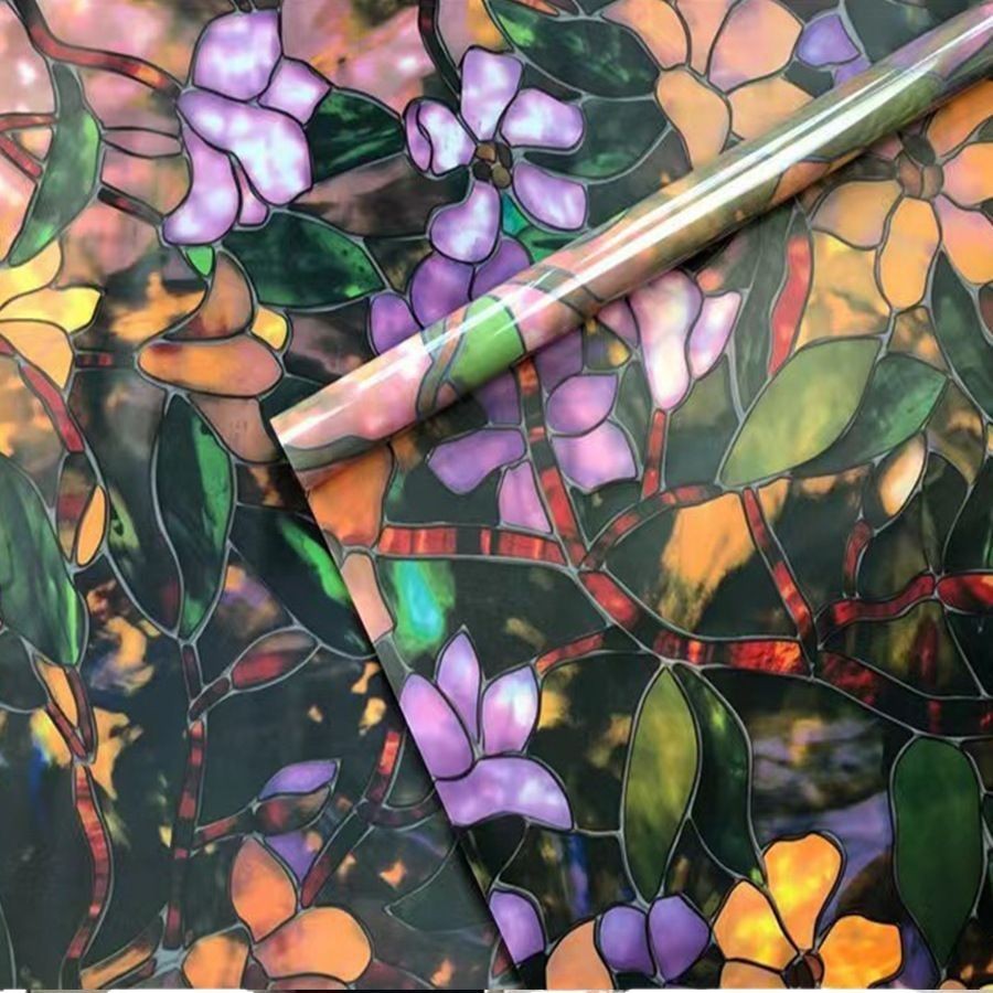 Flower Pattern Electrostatic W - Window Insulation Film ulasan dan harga