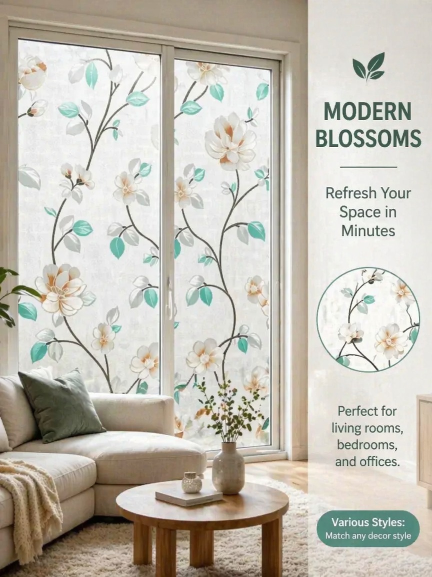 Embroidery Pattern Frosted Pri - Window Insulation Film ulasan dan harga