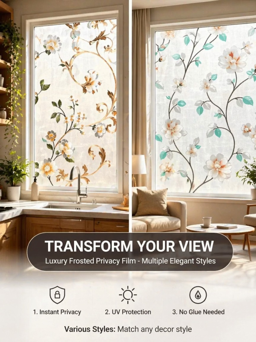 Embroidery Pattern Frosted Pri - Window Insulation Film ulasan dan harga