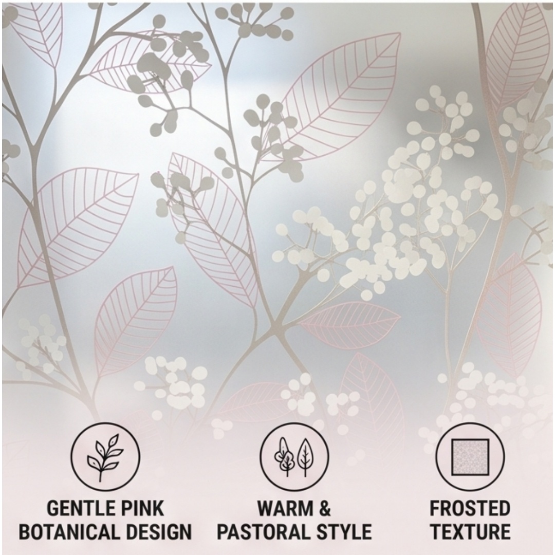 Floral Leaf Self-Adhesive Wind - Window Insulation Film ulasan dan harga